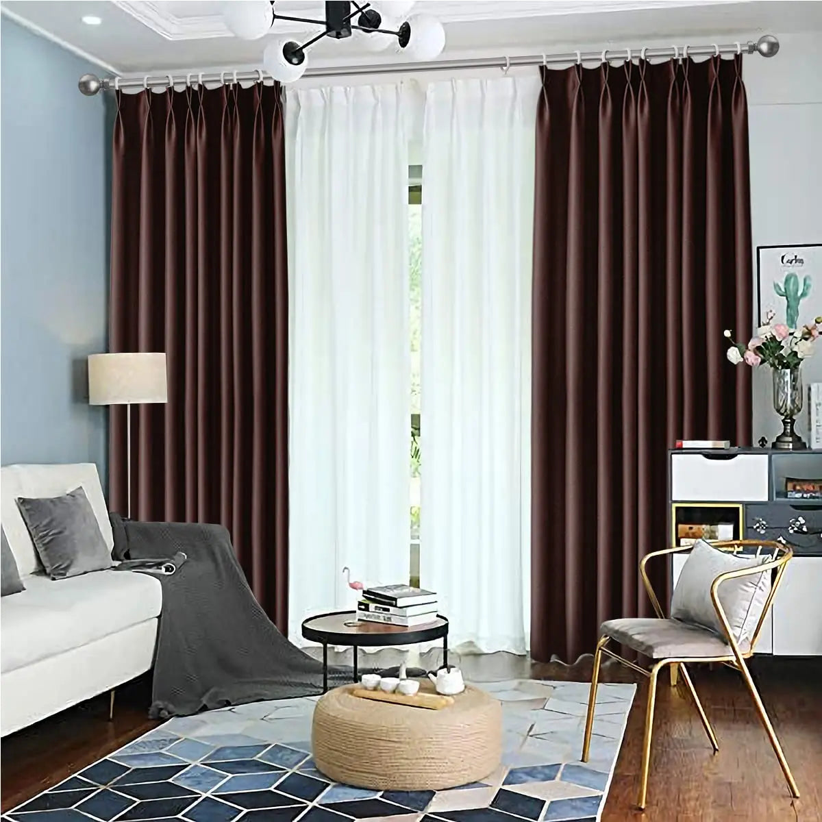 Best Selling 95% Blackout 100% Polyester Modern Plant Pattern Customizable Pinch Pleat OEKO-TEX Certified Thermal Curtain