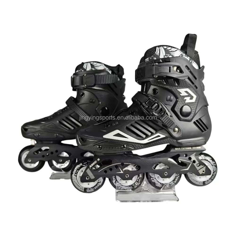 2024 Adult Professional Slalom Inline Skates with 4 Wheels CNC Frame and Durable Impact Resistant Shoe Shells for Men and Women