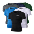 High Quality Athletic Top Quick Dry Slim Muscle Fit T Shirt Mens Gym Shirt Lightweight Sports Elastic Polyester Compress Shirt