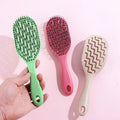 New Arrival Biodegradable Materials Wheat Straw Hair Comb Wet Dry Scalp Massager Hair Brush Detangler Brush Wollow Comb
