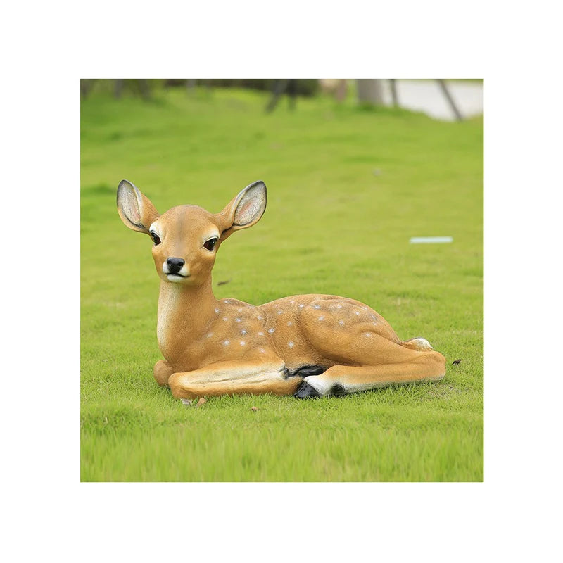 Vintage Life-Size Resin Deer Statue Fiberglass Christmas Figure Crafts Handmade Europe America Style Home Garden Outdoor Decor