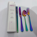 JIEFU Reusable Stainless Steel Tableware Sets Wedding Gift Cutlery Set Flatware Dinnerware