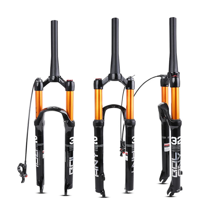 26/27.5/29 Mountain Bike Front Fork Air Pressure Mtb Bicycle Front Suspension Fork Magnesium Alloy Disc Brake 24-28 Inch BOLANY