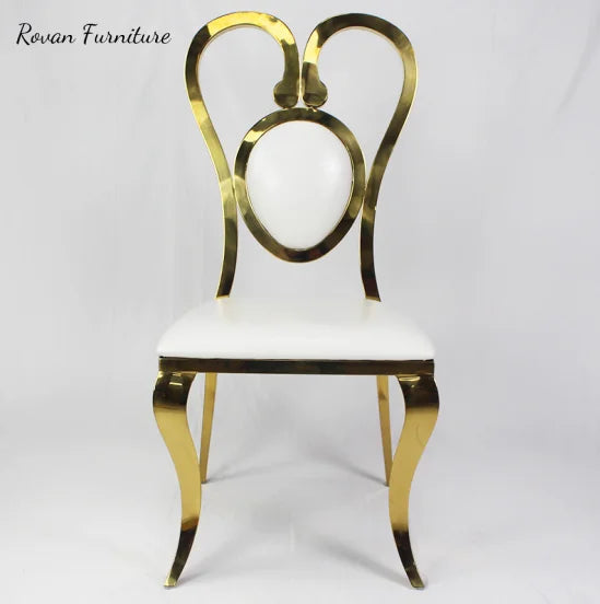 Wholesale Price love Design Pu Leather Cushion Dining Stainless Steel Chair for Events