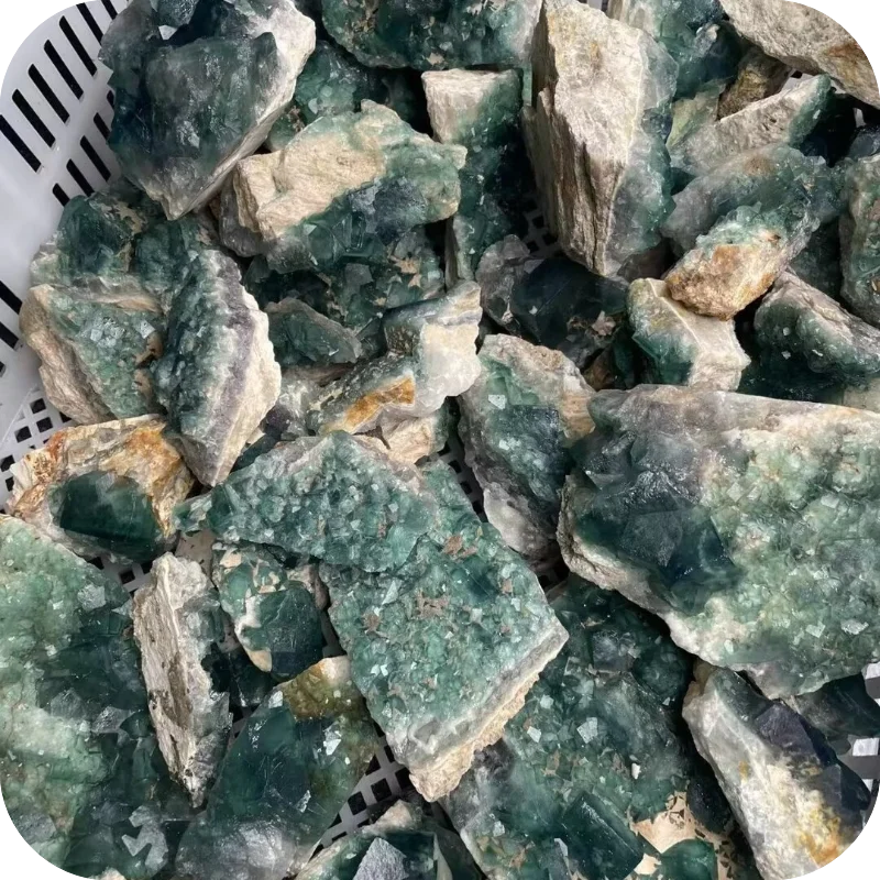 Wholesale Natural Rough Quartz Stone Healing Mineral Specimen Increase Energy Raw Crystal Green Fluorite Cluster for Fengshui