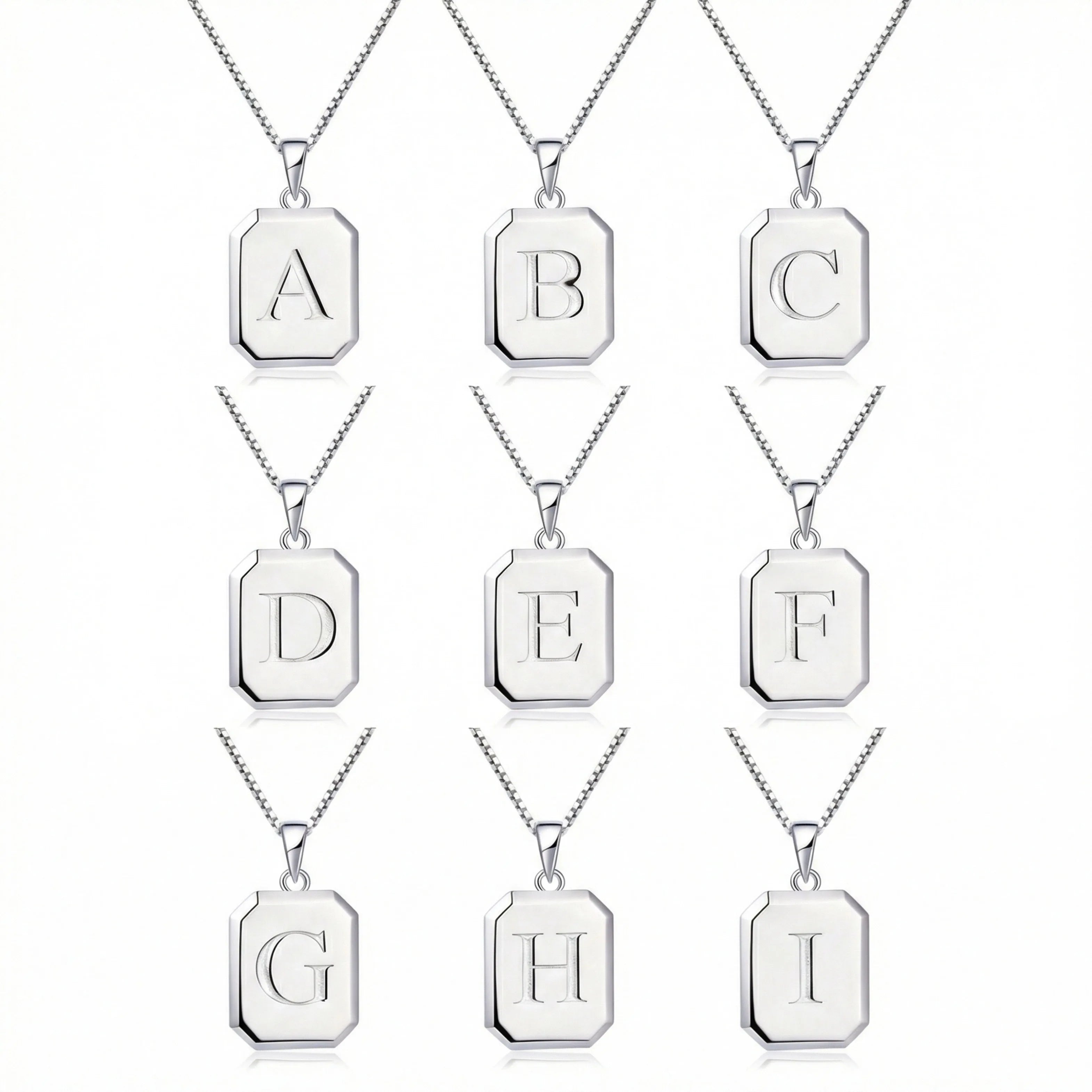 Letter Pendant Necklace Custom Initial Silver Alphabet A-Z Women Men Personalized Jewelry Chain Gift Daily Wear