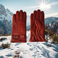 Sample Support 2026 Winter New Style Leather Fashion Gloves for Ladies Wool Knitting Sheep & Lamb Skin Gloves Daily Outdoor