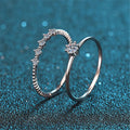 Silver 925 Original 0.1 Carat Brilliant Cut Diamond Test Past Micro D Color Moissanite Party Ring Set Gemstone Wedding Jewelry