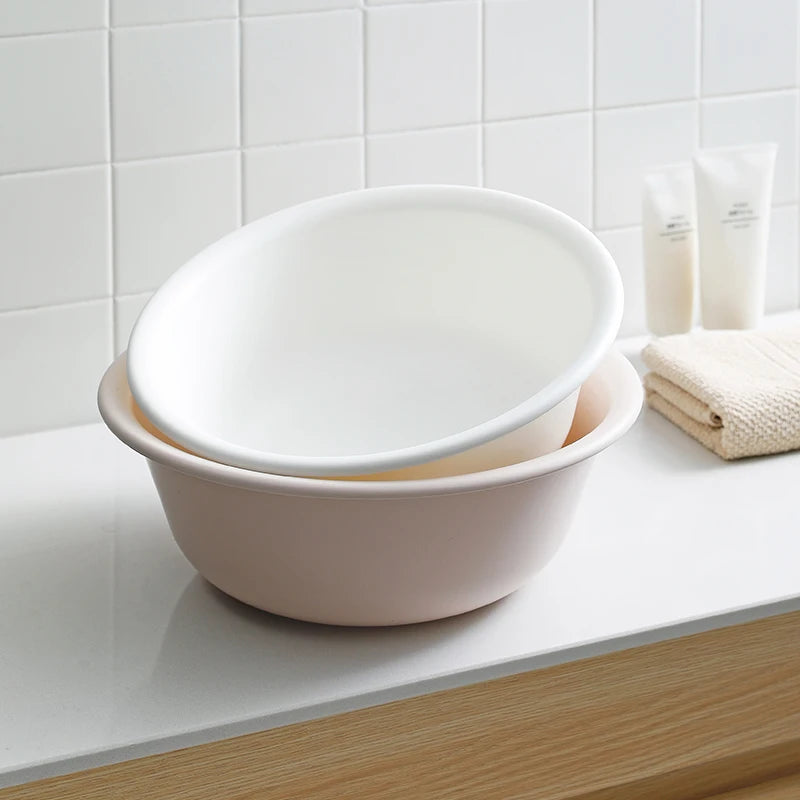 SHIMOYAMA PP Round Hair Washbasin Bathroom Kitchen Plastic Laundry Wash Basin