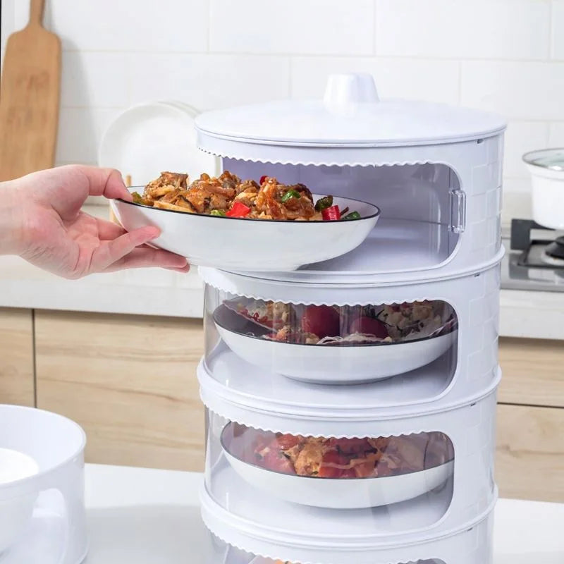 Household Food Insulation Dish Cover Multi-layer Mosquito Table Dustproof Fresh-keeping Cover Folding Leftovers Storage Artifact