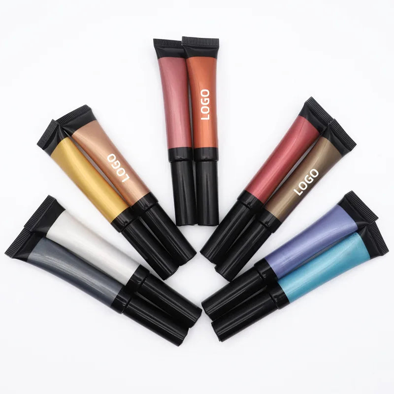 Squeeze Tube 10 Colors Waterproof Eyeshdow Pigment Shimmer Liquid Eye Shadow Makeup Private Label Liquid Glitter Eyeshadow