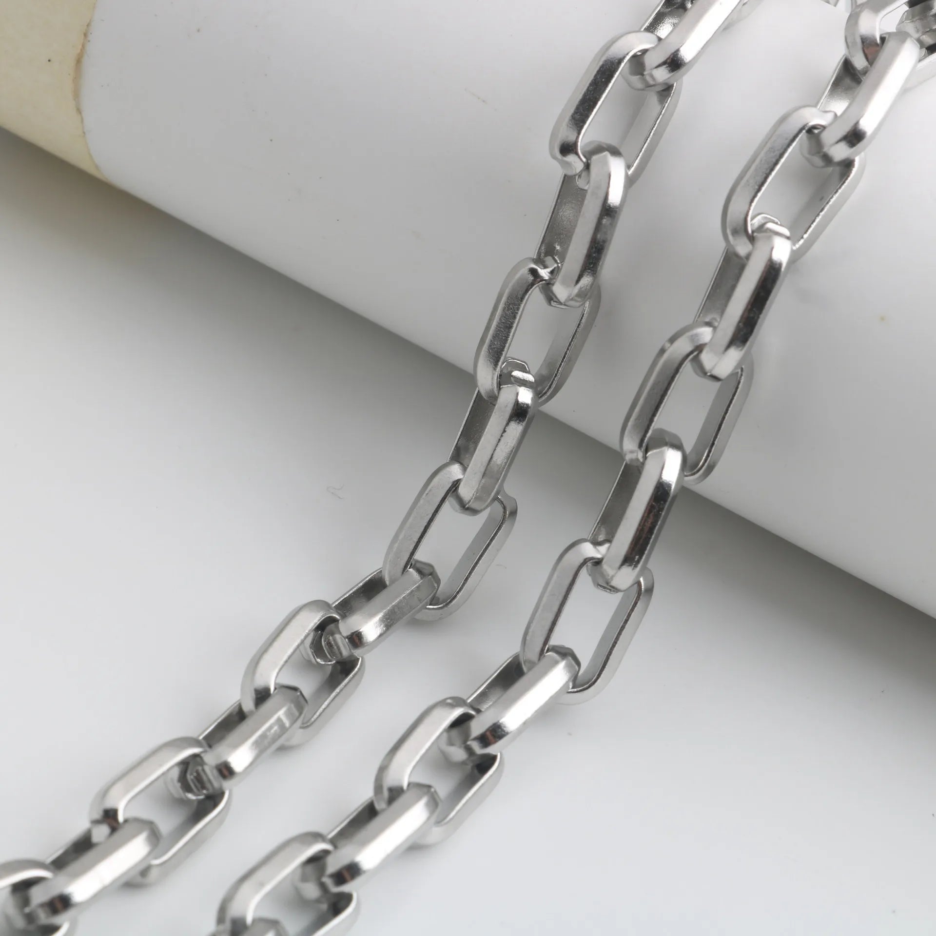 Stainless Steel Long O-word square Line Cross Chain Taige Jewelry Steel Necklace Bracelet Rectangular DIY Accessories Bag Wholesale