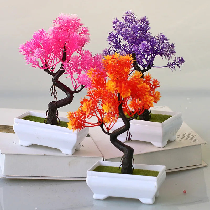 Simulation Plant Artificial Potted Tree Bonsai Decorative Green Plants Ornaments Home Hotel Garden Decor Wedding Decoration