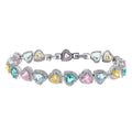 Elegant Geometry Bracelet With Colorful Zircon Natural Stone Love Fine Jewelry for Women Wedding Anniversary Gift