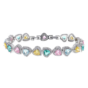 Elegant Geometry Bracelet With Colorful Zircon Natural Stone Love Fine Jewelry for Women Wedding Anniversary Gift