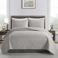 Blue Queen Bedspreads Quilt Lightweight All Season Bedcover Set 3 Piece Quilt Sets with Shams
