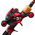Histar Red Fox Combo C2.44M n MH Full Carbon High Strength Fishing Rod n Left Double Magnetic Brake System Baitcasting Reel