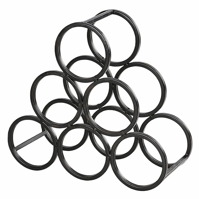 Iron Wine Rack 6-Bottle Free Standing Metal Wine Bottle Holder for Weddings Countertop Wine Rack with Elegant Style