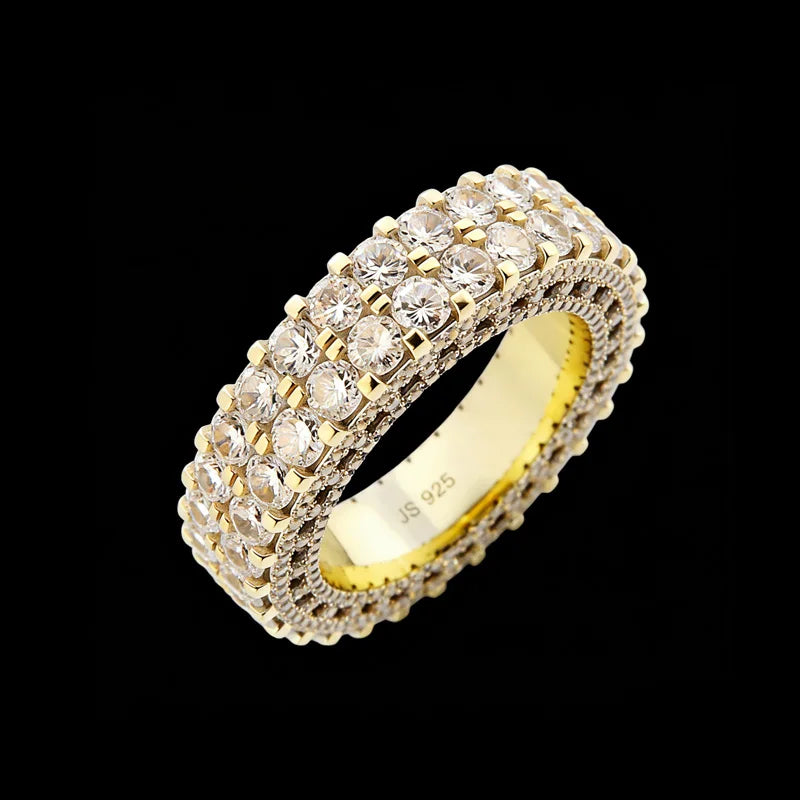 Paved Cubic Zirconia Band Hypoallergenic 925 Sterling Silver Ring for Daily Wear & Gifting