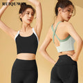 RUIQUWIN Wholesale 2024 Full Coverage Criss-cross Back Padded Gym Bra Top Fitness Sports Bra for Women