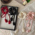 Wholesale Custom Large Satin Tulip Scrunchy Hair Band Ties Fabric Hairbands