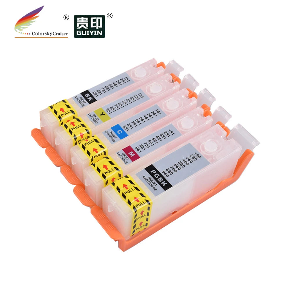 RCC280-5 PGI-280 CLI281 Refillable Ink Cartridge for Canon 280 281 PIXMA TR7520 TR8520 TS6120 TS6220 TS9521C TS9520 TS9521