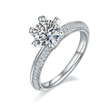 Wish Jewelry New Design Jewelry Round Moissanite 1ct D VVS Diamond Engagement 925 Sterling Silver Rings for Women