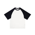 Men's Academic Style Short Sleeve T-Shirt 300g High Weight Double Yarn Cotton Color Matching Summer Shoulder Jacket