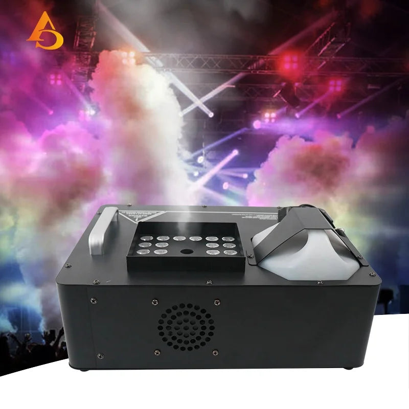 AICPOSE LF005-G 1200W/1500W RGB 24 LED Vertical Spray Fog Machine Electric Remote Control 7CH DMX AC110/220V Stage Light Wedding