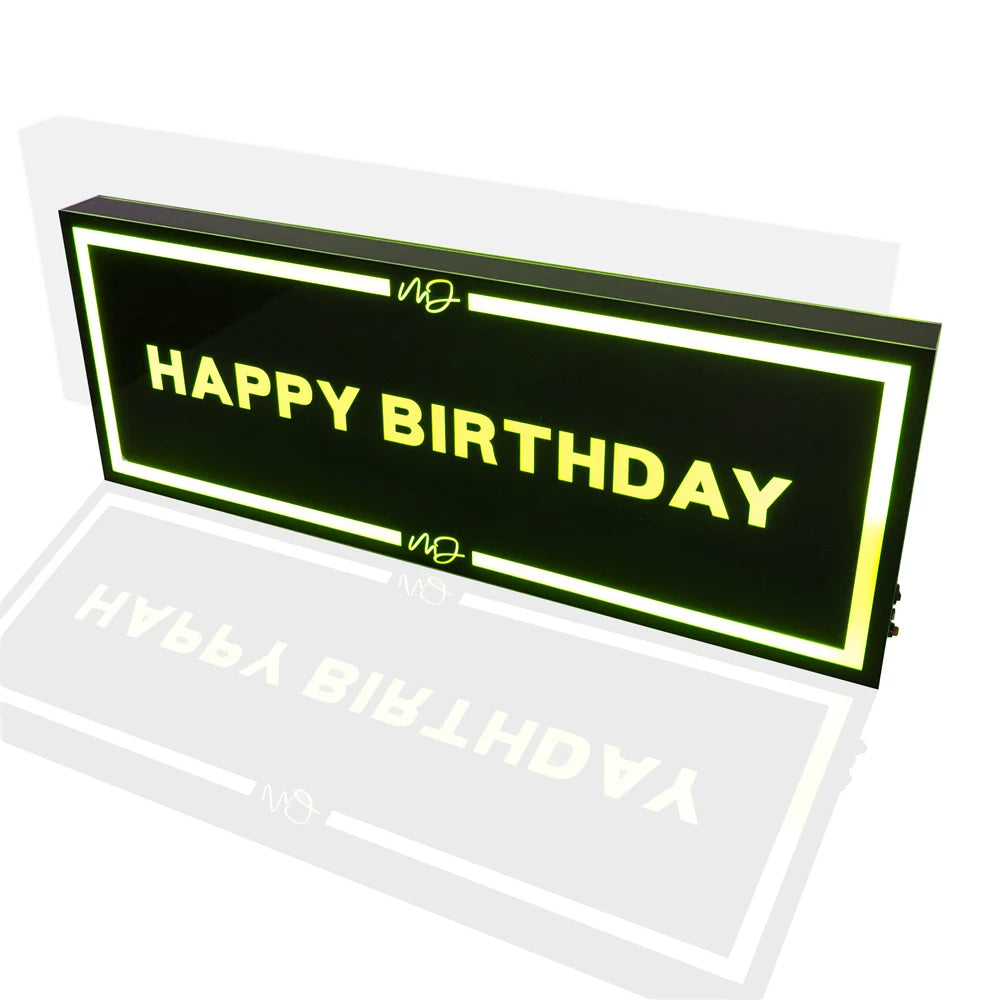 LED Happy Birthday Neon Sign Board Bottle Presenter Welcome Congratulations Anniversary Party Sign Bottle Display Glorifier