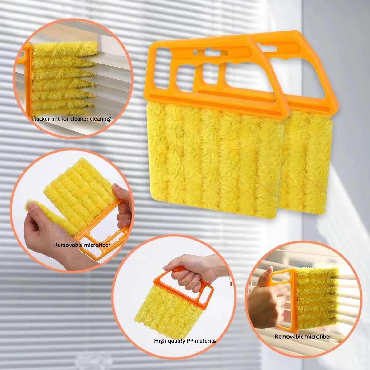 Handheld Window Blind Louver Dust Cleaning Brush Air Conditioner Outlet Dirt Remover for Car Window Blind Etc