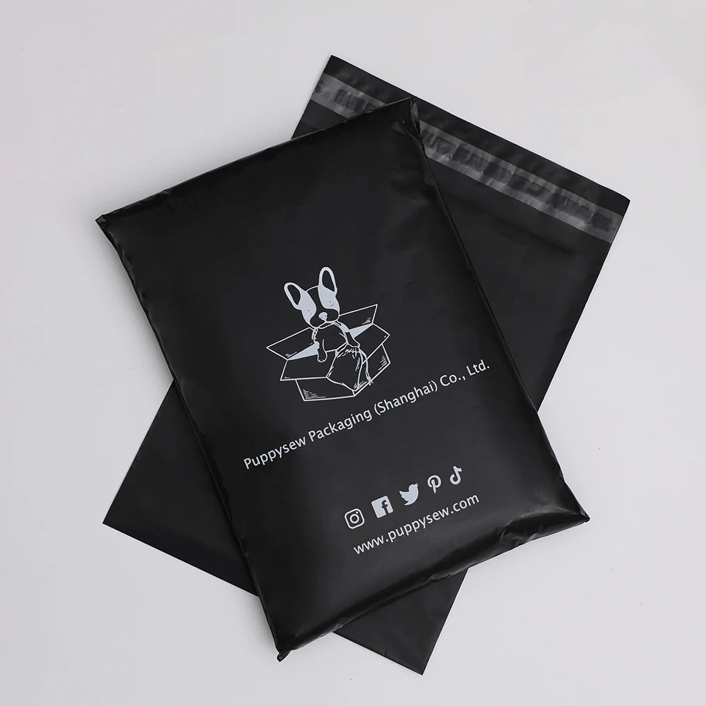 8x12Inches Black Custom Logo Printed Poly Mailers Plastic Cloth Shoes Shipping Mailing Bags Poly Mailer Courier Bag