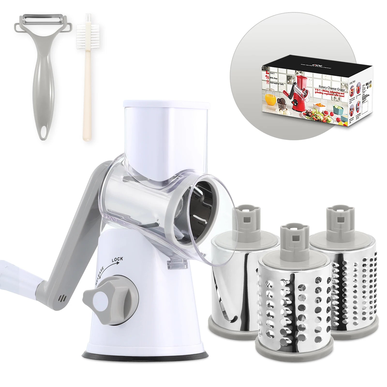 Kitchen Vegetable Cutter Grater Rotary Cheese Grater Potato Slicer Food Fruit Vegetable Grater