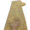 Guipure Lace Sequins Beads Embellished Fabric Tulle Lace Fabric for Wedding Veil
