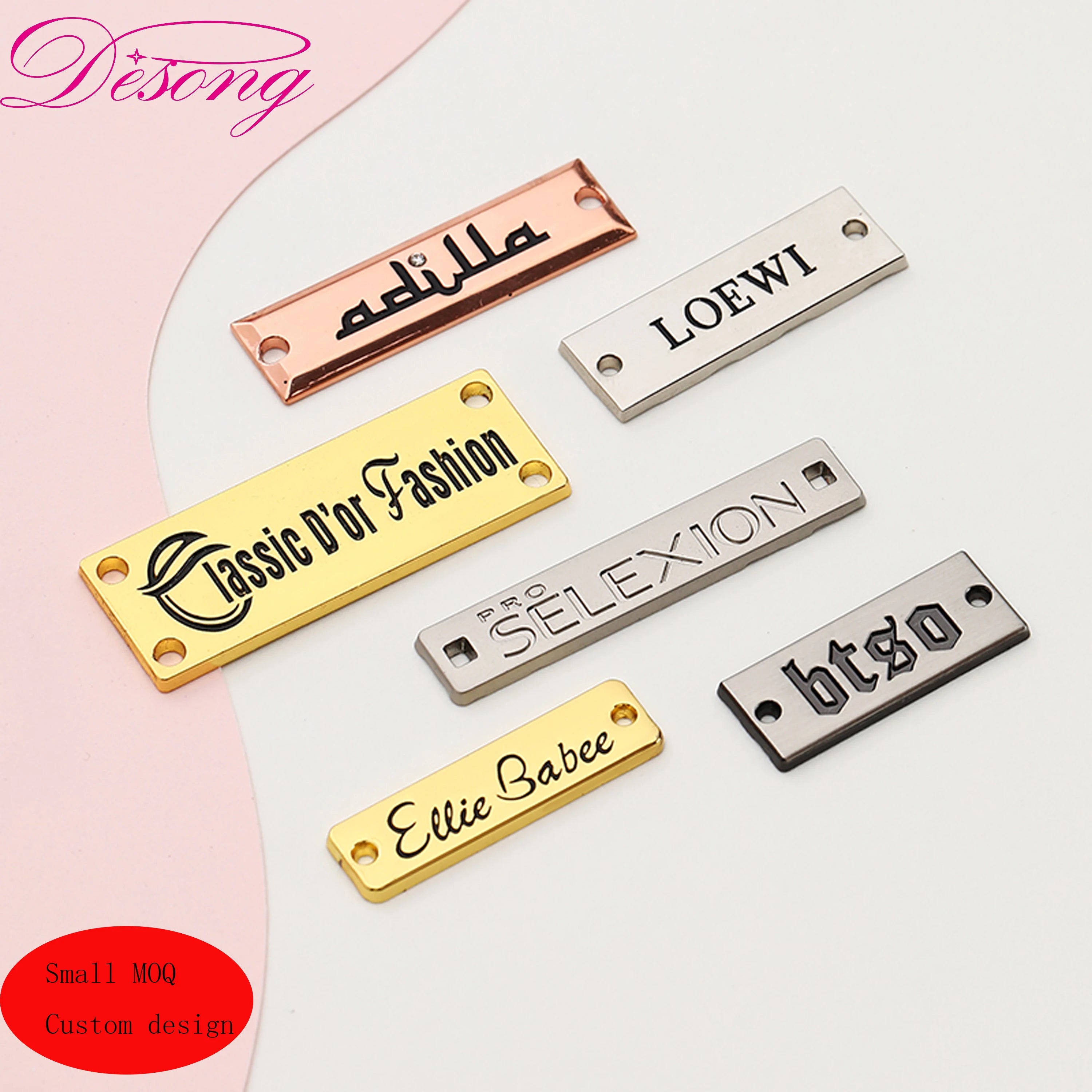 Garment Rectangle Rose Gold Sewing Holes Round Metal Charmes for Jewelry Making