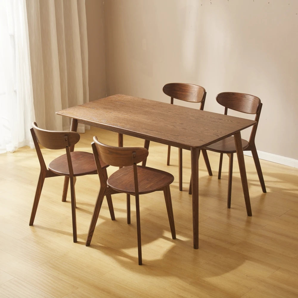 B3115 Simple Modern Minimalist Solid Oak Wood Dining Table Set Home Furniture