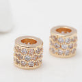 Factory Wholesale Micro Pave Zircon 14K Gold Plated Spacer Beads for Bracelet Making