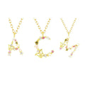 925 Sterling Silver butterfly Necklace Colorful Diamond Letter Gold Plated Chain Necklaces for Women Girls Children