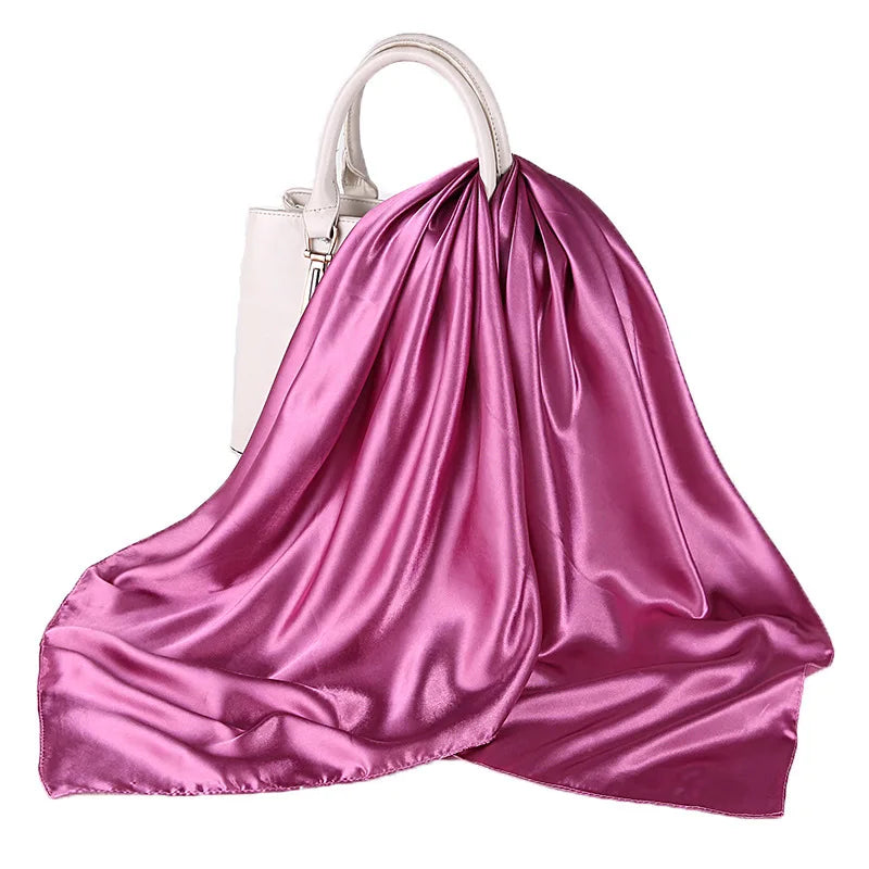 90*90cm Satin Square Scarf Luxury Fashion Hair Scarves Women Hijab Accessories Shawls Ladies Neckerchief Wholesale