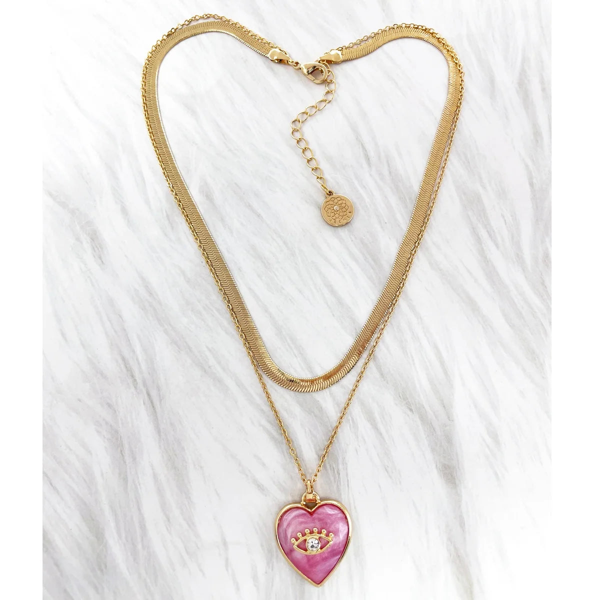 2026 Trendy Luxury Designer Heart Pendant Snake Chain Women's Necklace Gold Plated Fashion Jewelry