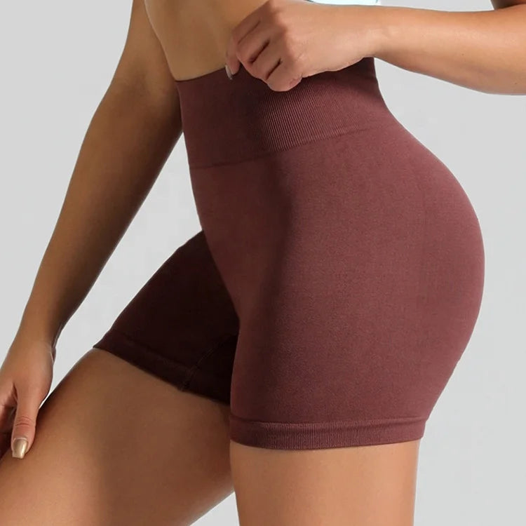 Women's High Waist Gym Shorts Seamless Buttery Soft Spandex/Nylon Fitness Yoga Peach Butt Push up Solid Pattern Fitness Shorts