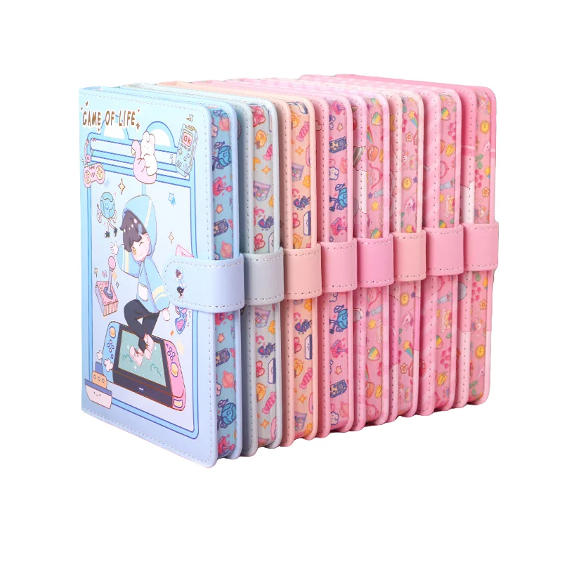 Magnetic Cartoon Note Book Diary Journal School Office Stationery Girl Hardcover Notebook