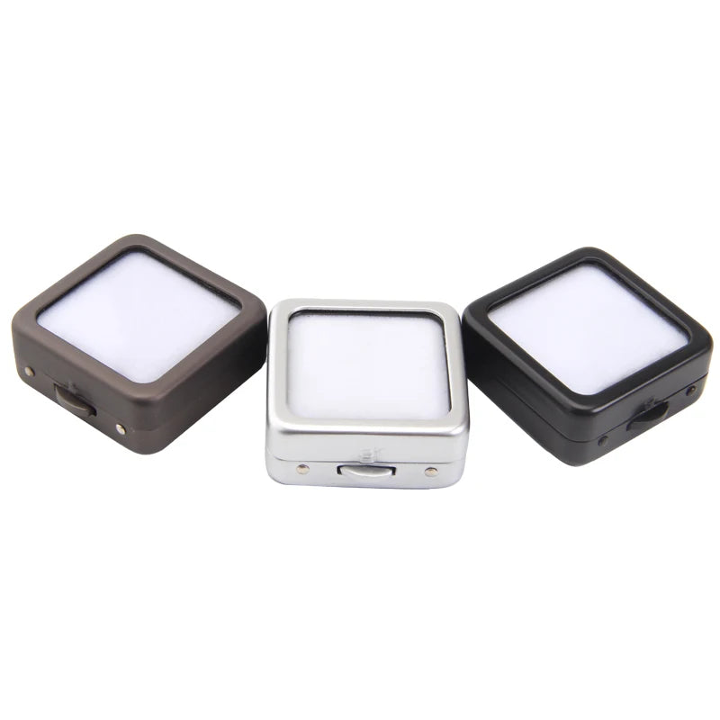 Luxury Metal Glass Hinge Box Gem Stone Display Jewelry Container for Loose Diamonds Showcase Elegant Showcase for Jewelry