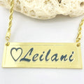 3D Engraved Name Necklace Red Enamel Crown Nameplate With Rope Chain for Women Girl Kids Hawaiian Samoan Gifts Jewelry Wholesale