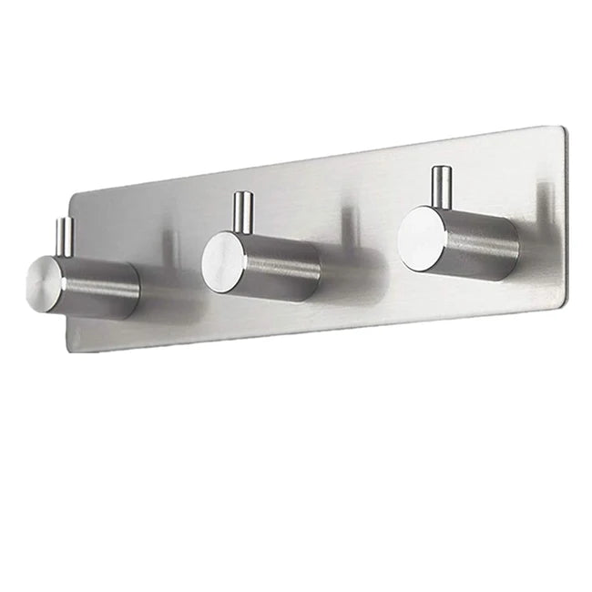 Bath Towel Hook Kitchen Bathroom Home Hanging Towel Rack 3 Hooks Adhesive Hooks Heavy Duty Stainless Steel Hooks