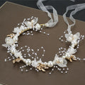 Korean Style Handmade Pearl Flower Children Headdress Garland Little Girls Flower Princess Stage Show Birthday Party Gift Tiara