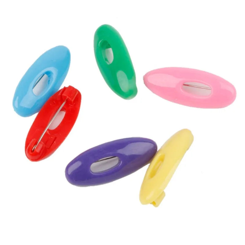 Oval Transparent 6pcs Muslim Accessories Mixed Colors Scarf Hijab Clip Pin Buckle Plastic Brooches for Wedding and Engagement