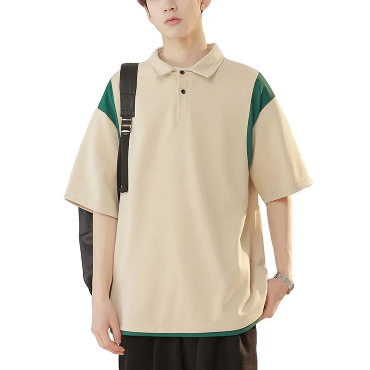 Custom American Design T Shirt Short Sleeve O-Neck Chaopai Fack Two Pieces T Shirts Casual Wear