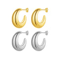Fashion 18k Gold Plated Stainless Steel Moon Earrings Popular Jewelry Designer Stud CC Earrings Women 2023
