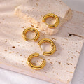 Gold Plated 4mm Thick Earrings Inner Diameter 12mm Earrings Classic Stainless Steel Hoop Earrings for Women Girls